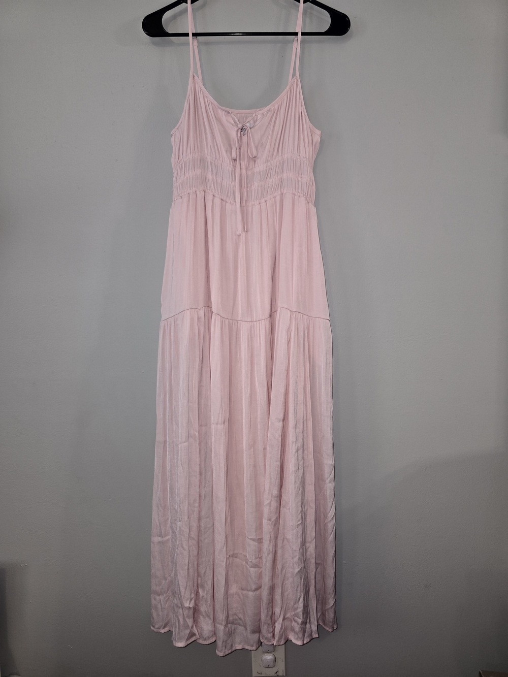 Light Pink Maxi Dress with Smocked Bodice